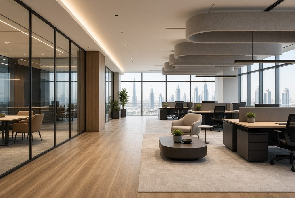 Sound absorbing flooring UAE office